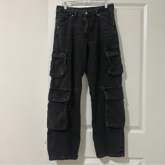 Men’s Zara Utility Cargo Jeans Size 31 - Black - Picture 6 of 15